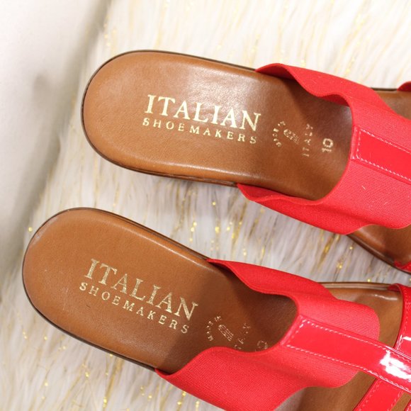 Italian Shoemakers Red Wedge Sandals - Picture 5 of 6